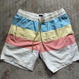 Valor Collective Men's Swim Trunks Drawstring Striped Board Shorts Size L